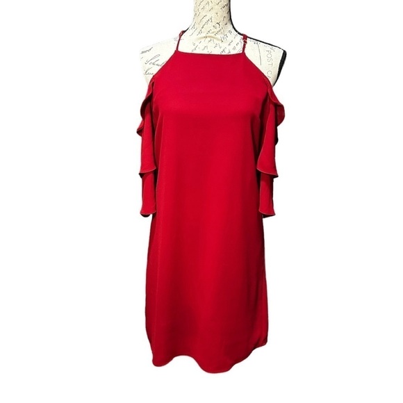 Skies Are Blue Cold Shoulder Red Dress Size XS - Picture 1 of 4